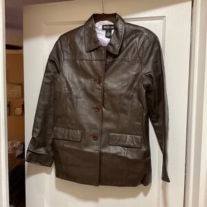 Style & Co Brown Leather Jacket